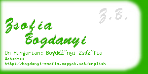 zsofia bogdanyi business card